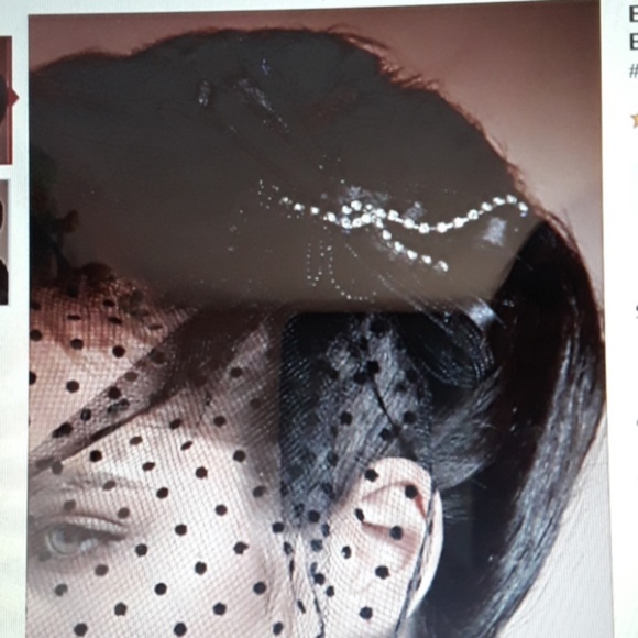 Blusher Blk Veil w/Rhinestones Fascinators Kentucky Derby, Horse Races, Church - Picture 2 of 3